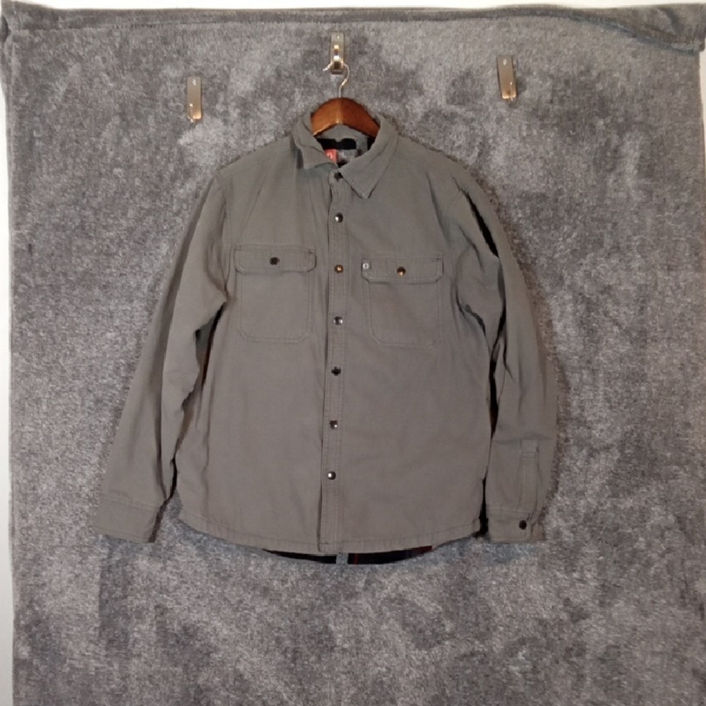American Outdoorsman Plaid Shirt Shacket Snap Closure Mens Medium